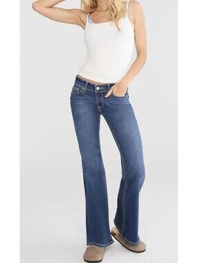 Aeropostale Hailey Flare, Medium Wash, Low-Rise Jeans, Size 5/6